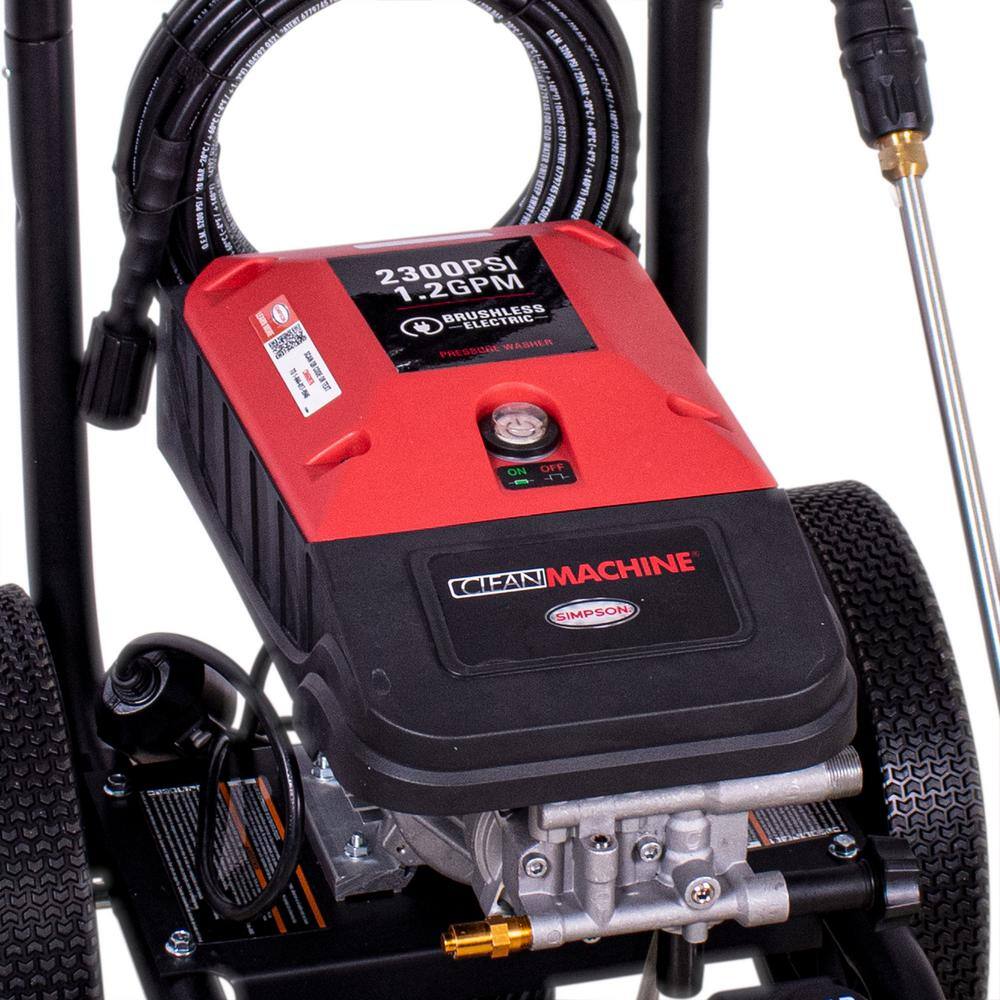 SIMPSON Clean Machine 2300 PSI 1.2 GPM Electric Cold Water Pressure Washer with Hassle-Free Brushless Electric Motor CM60976-S