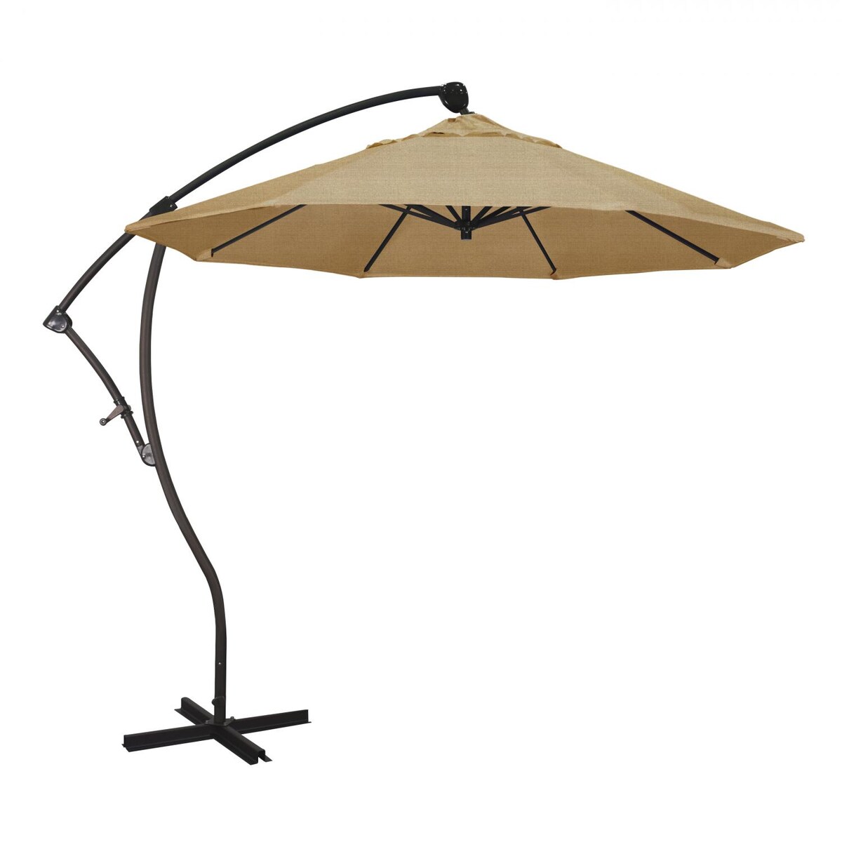 California Umbrella 9 Ft. Octagonal Aluminum 2-Way Tilt Cantilever Patio Umbrella W/ Crank Lift and Aluminum Ribs