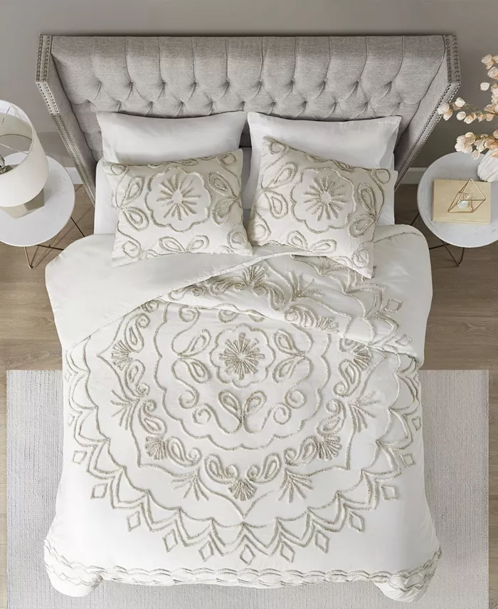 Madison Park Violette 3-Pc. Duvet Cover Set， Full Queen