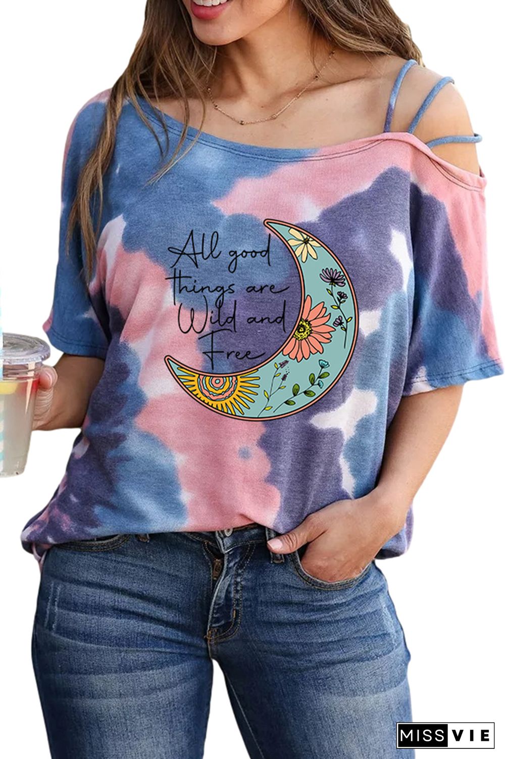 All good things are wild and free Graphic Tees for Women Wholesale Short Sleeve T shirts Top