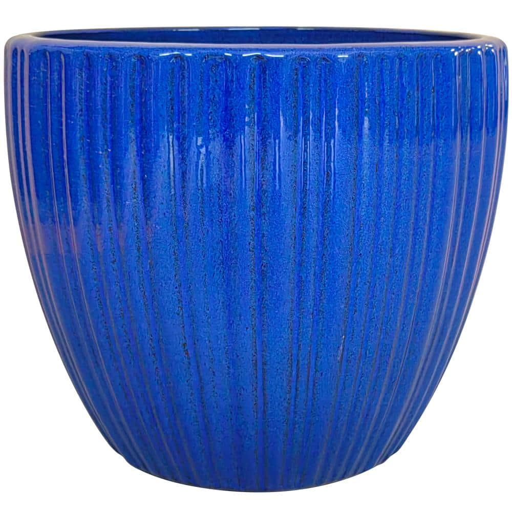 Trendspot 16 in. x 14.2 in. Lennox Ceramic Planter Cobalt Blue HUCR02082N-16M