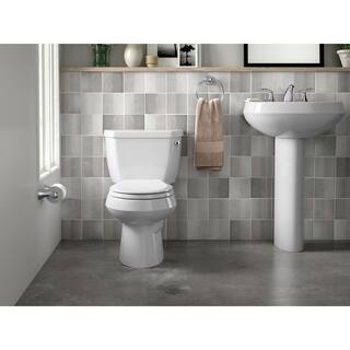 KOHLER Wellworth 2-Piece 1.28 GPF Single Flush Round Toilet in White K-3577-RA-0