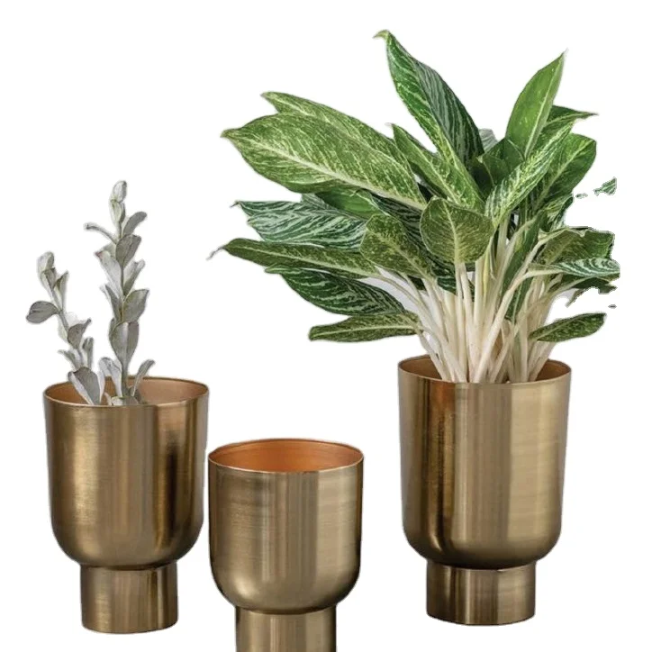 High Quality Handmade Metal Planters for Garden Home Decorative Plant Flower Pot Luxury Floor Planter