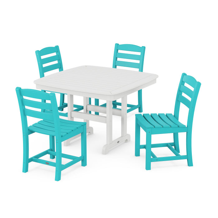 Polywood La Casa Café Side Chair 5-Piece Dining Set with Trestle Legs PWS920-1