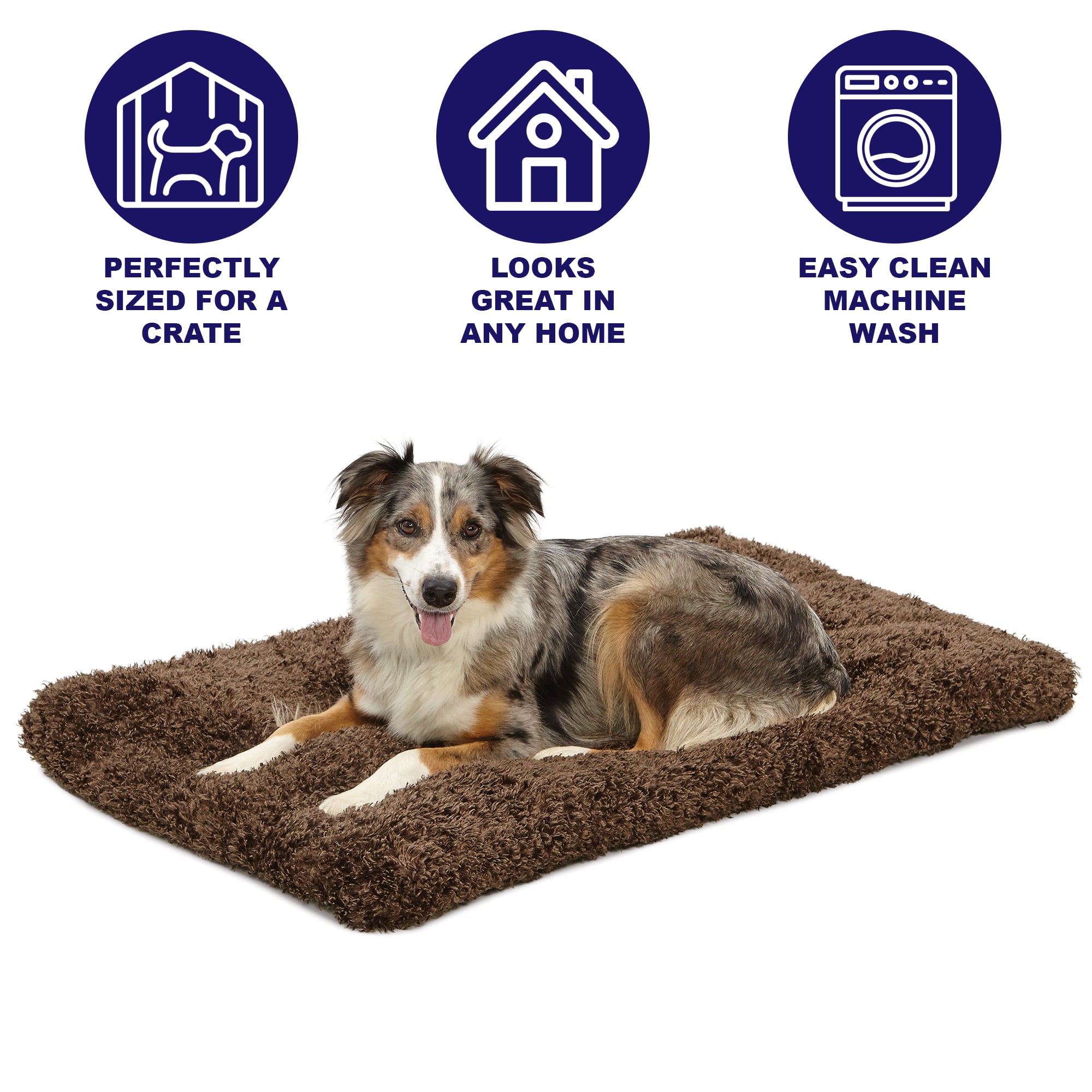 MidWest Quiet Time Dog Bed and Crate Mat， Deluxe Ombre Swirl， 30