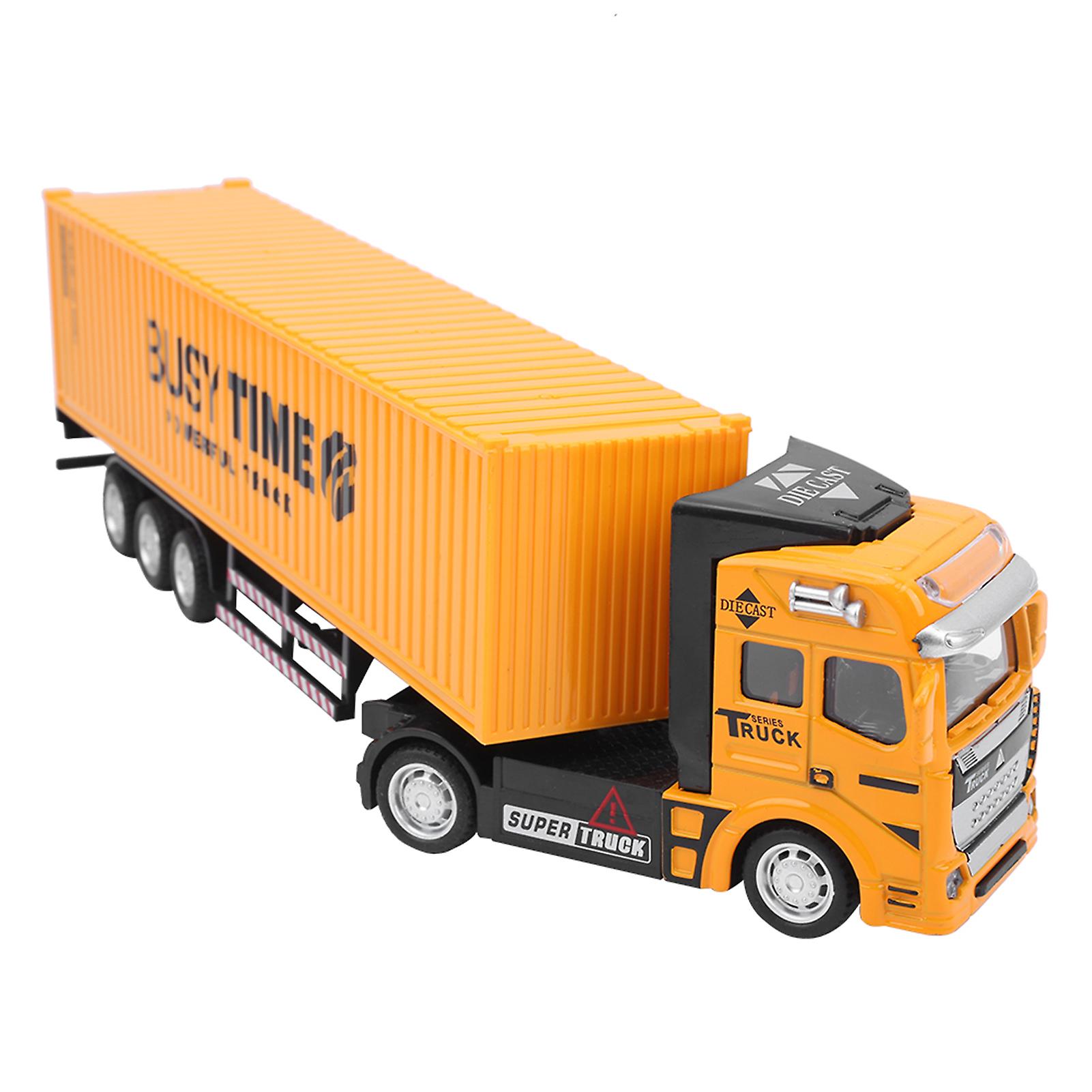 1: 48 Alloy Container Truck Model Toy Highly Simulation Children Car Toys Vehicleyellow Container Truck Model