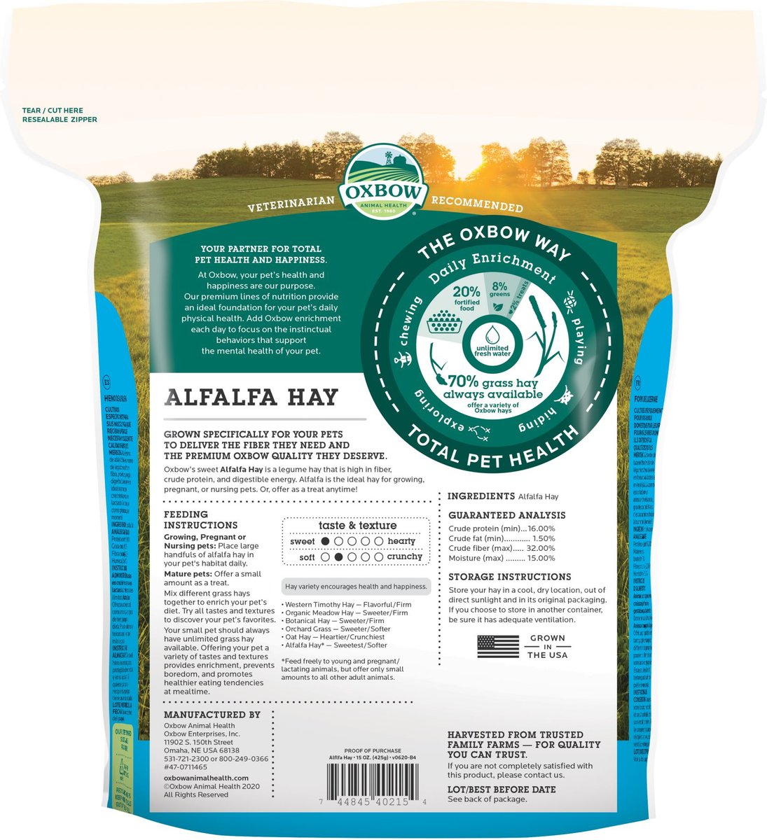 Oxbow Alfalfa Hay Small Animal Food