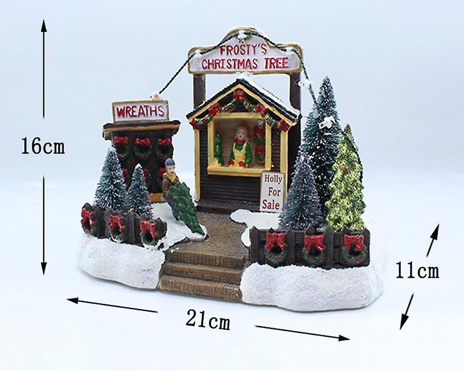 Christmas Village Decoration， Christmas Tree Farm With Led Lights