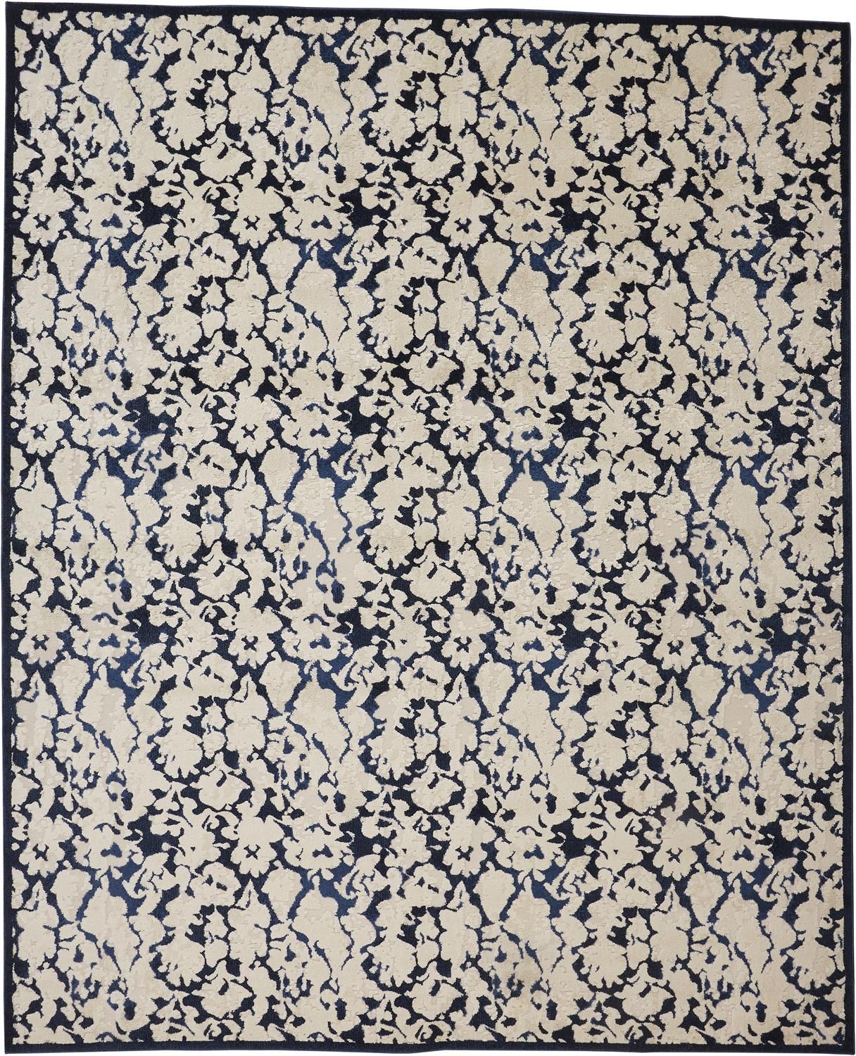 Meera Ivory and Blue Rug by BD Fine