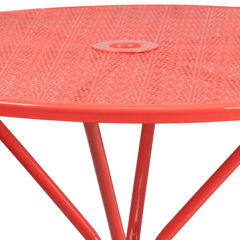 Carnegy Avenue Coral Round Metal Outdoor Bistro Table