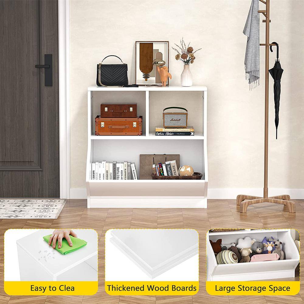 24.6 in. H x 26.4 in. W x 11.8 in. D White Wood 3-Cube Organizer cube-234