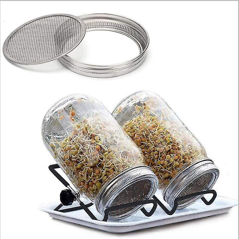 Ordinary Mouth Glass Mason Jar，2pcs，with Stainless Steel 304 Strainer