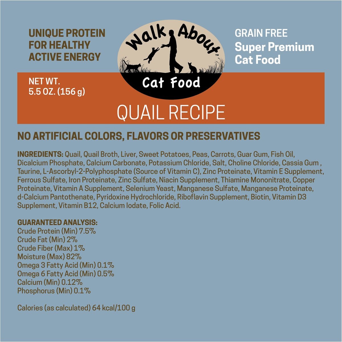 Walk About Grain-Free Quail Canned Cat Food