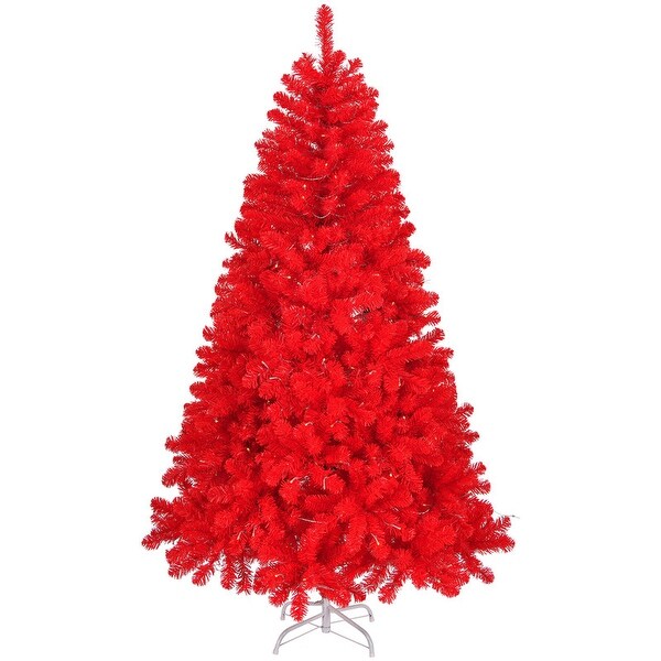 6 Ft/7 Ft Unlit Red Artificial Christmas Tree