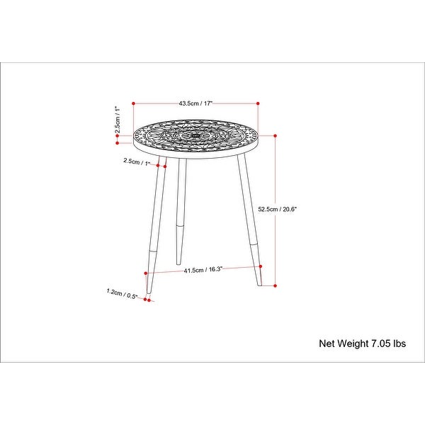 WYNDENHALL Bloomfield Boho 17 inch Wide Metal Side Table in Grey - 17