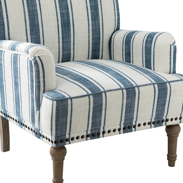 Geltrude Classic Upholstered Striped Armchair With Nailhead Trim Set of 2 by HULALA HOME