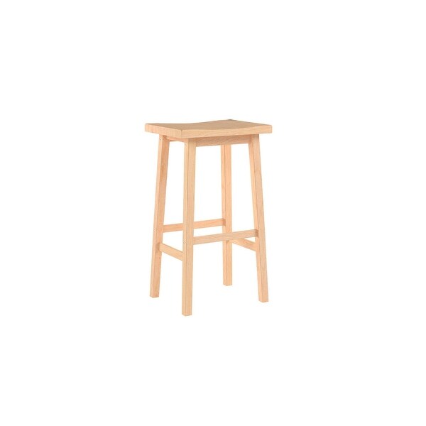 PJ Wood Classic Saddle-Seat 24 Inch Kitchen， Table， and Bar Counter Stool， Natural - 13.23