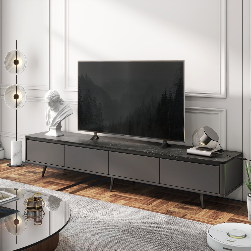 Modern TV Stand with 4 Storage Drawers for TVs Up to 70\