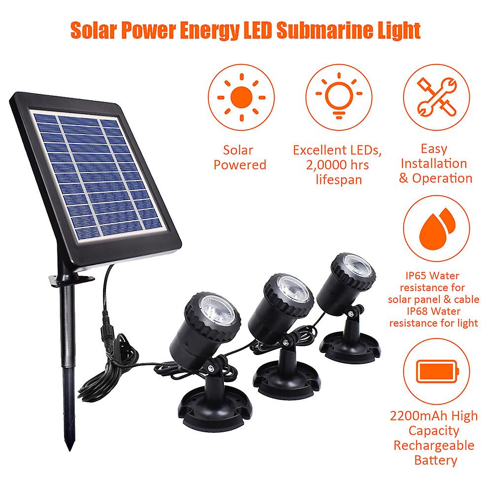 Solar Powered Energy L-ed Underwater Diving Lamp Kit Set Sensitive Light Control Sensor Sensing Low/high Brightness 2 Adjustable Working Modes Effects