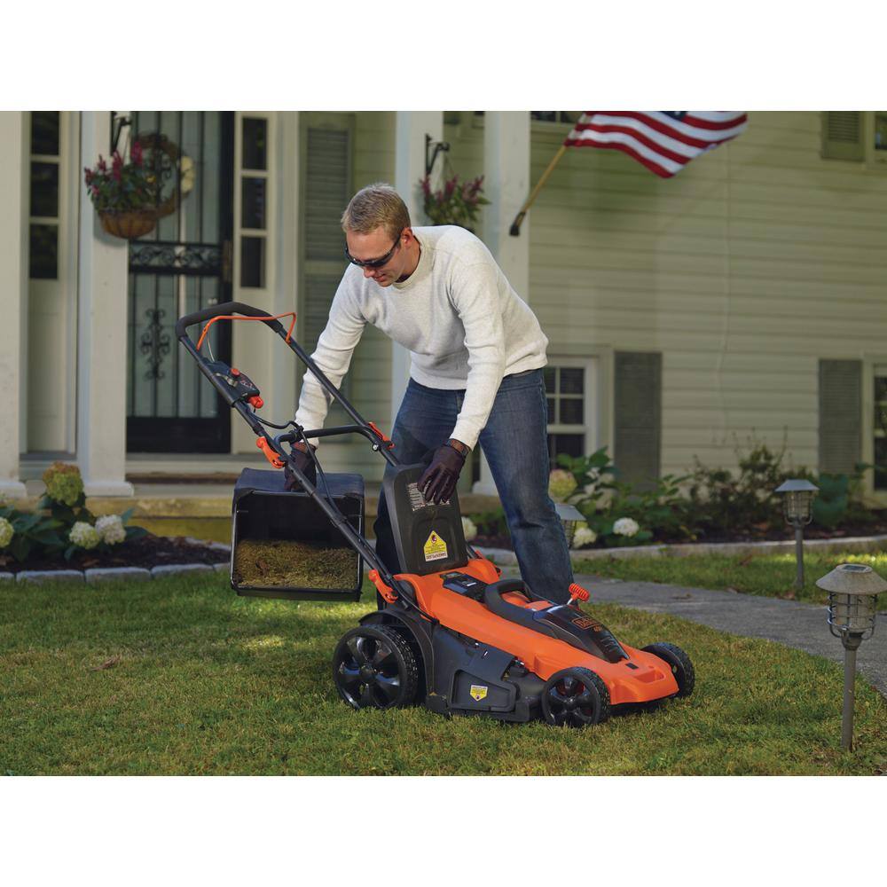 BLACK+DECKER 40V MAX 20 in. Battery Powered Walk Behind Push Lawn Mower with (2) 2Ah Batteries  Charger CM2043C