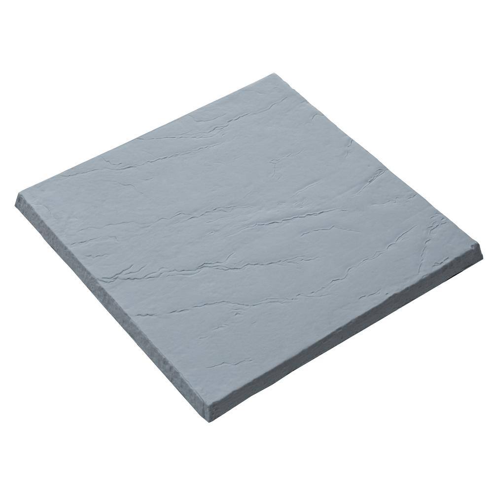 Emsco 16 in. x 16 in. Flat Rock Grey Plastic Resin Lightweight Duty Patio Paver (12-Pack) 2162HD