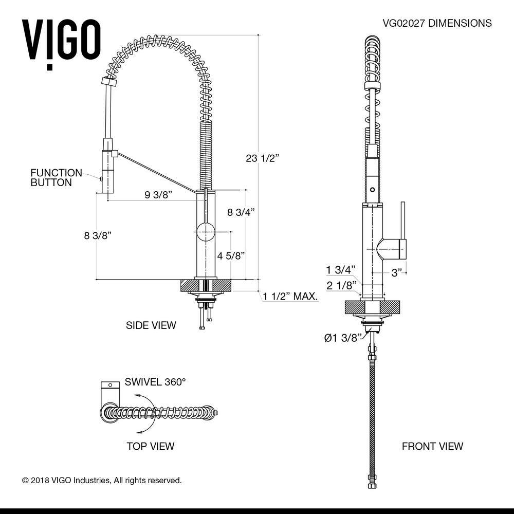 VIGO Livingston Single Handle Pull-Down Sprayer Kitchen Faucet in Matte Black VG02027MB