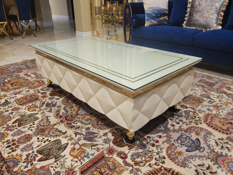 Infinity Coffee Table With Glass Top   Traditional   Coffee Tables   by Infinity Furniture  Houzz