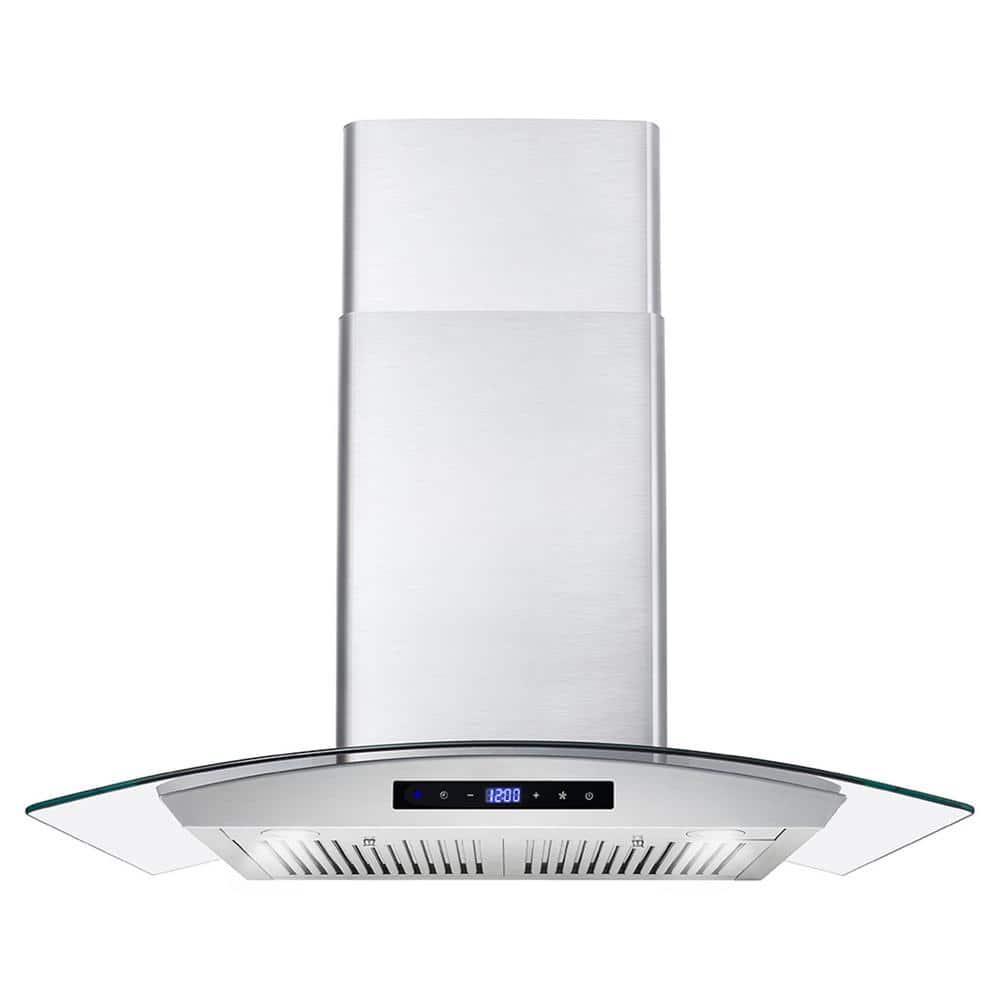 Cosmo 30 in Ducted Wall Mount Range Hood in Stainless Steel with Touch Controls LED Lighting and Permanent Filters