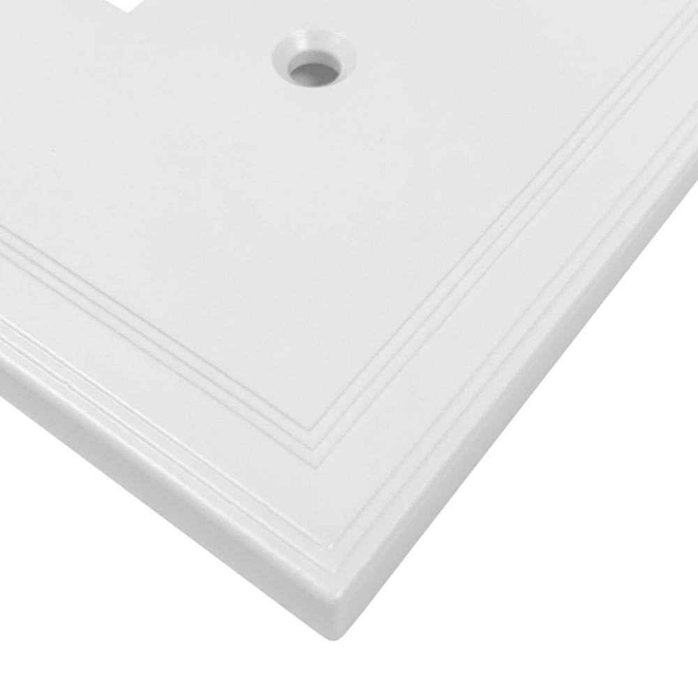 Hampton Bay Sovereign 1 Gang Bright White Toggle Stone Wall Plate SWP1102-18