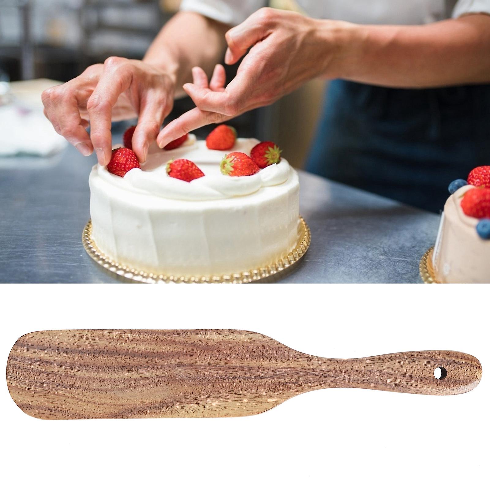 Wooden Spurtle For Cooking， Teak Wood Spatula Nonstick Spreading Cream Utensils For Sourdough Starter Stirring， Mixing， Serving[25.5*6 Cm]