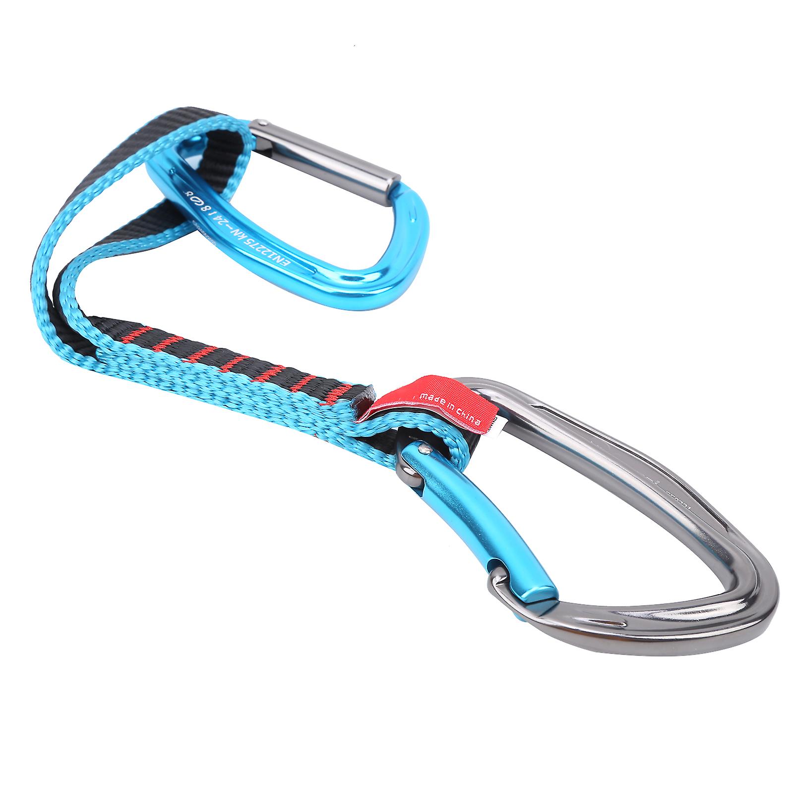 Camnal 38cm Safety Lock Extenders Straight Bent Carabiner Rock Climbing Quickdraw Sling