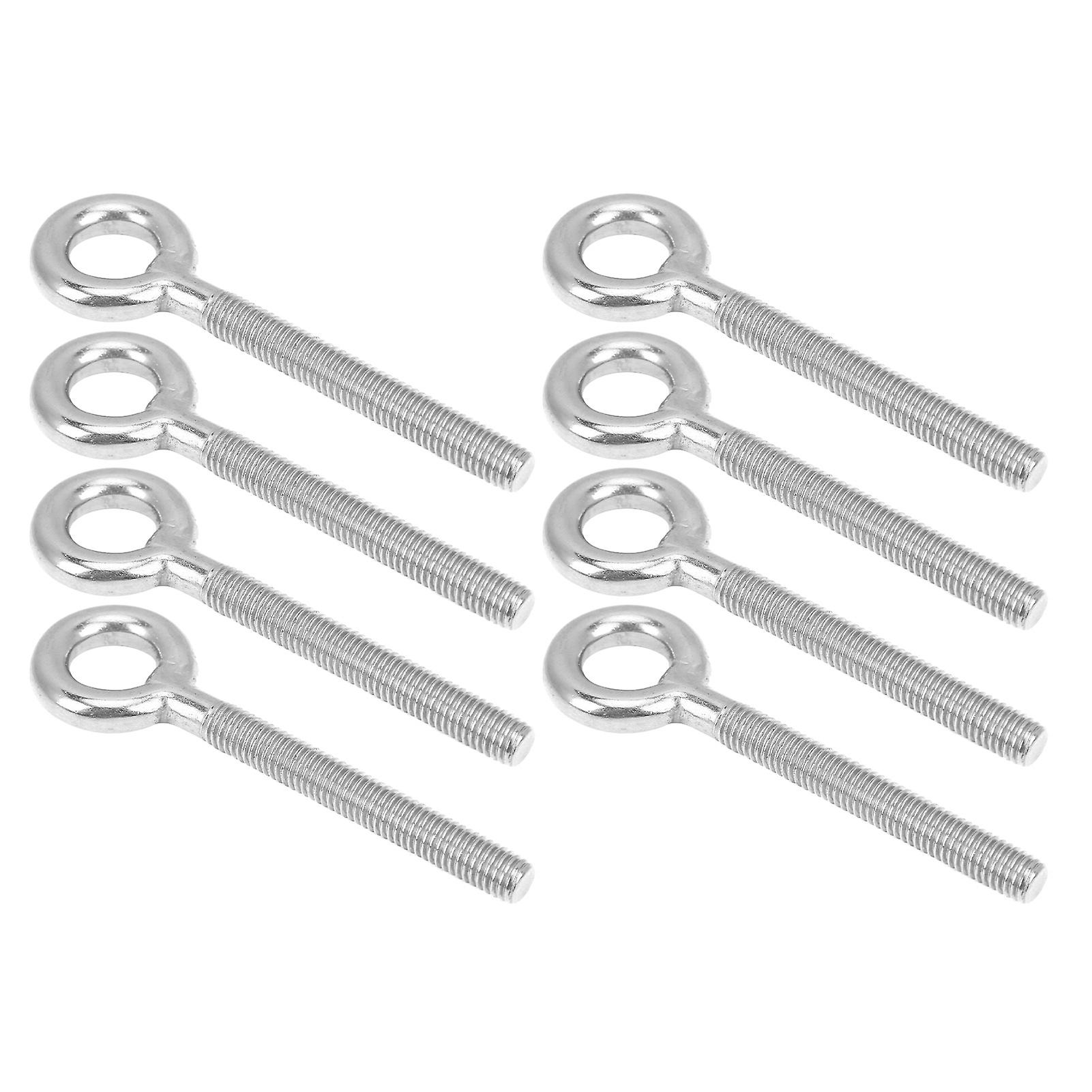 8pcs M8 Eye Bolt Stainless Steel Ring Bolts Machine Welded Closed Screw Rod Eye Screw Bolts