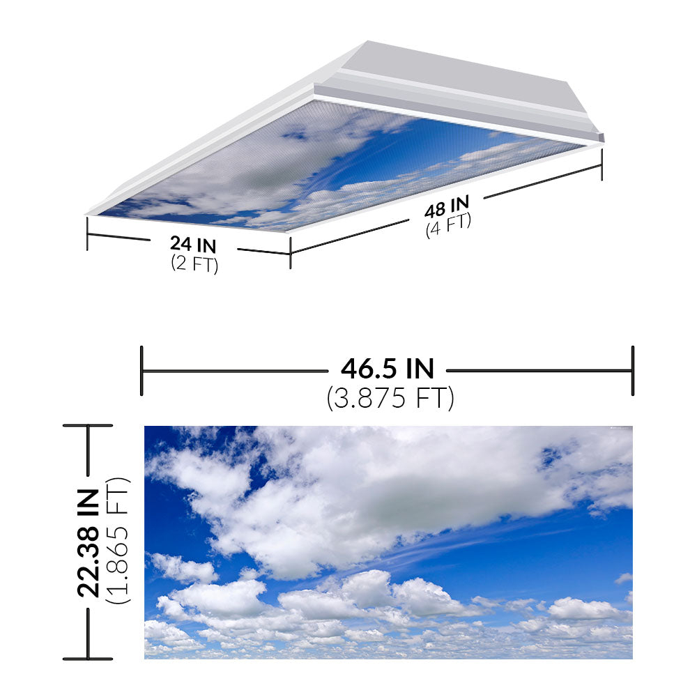 Octo Lights - Fluorescent Light Covers - 2x4 Flexible Ceiling Light Filters - For Classrooms and Offices - Cloud 006