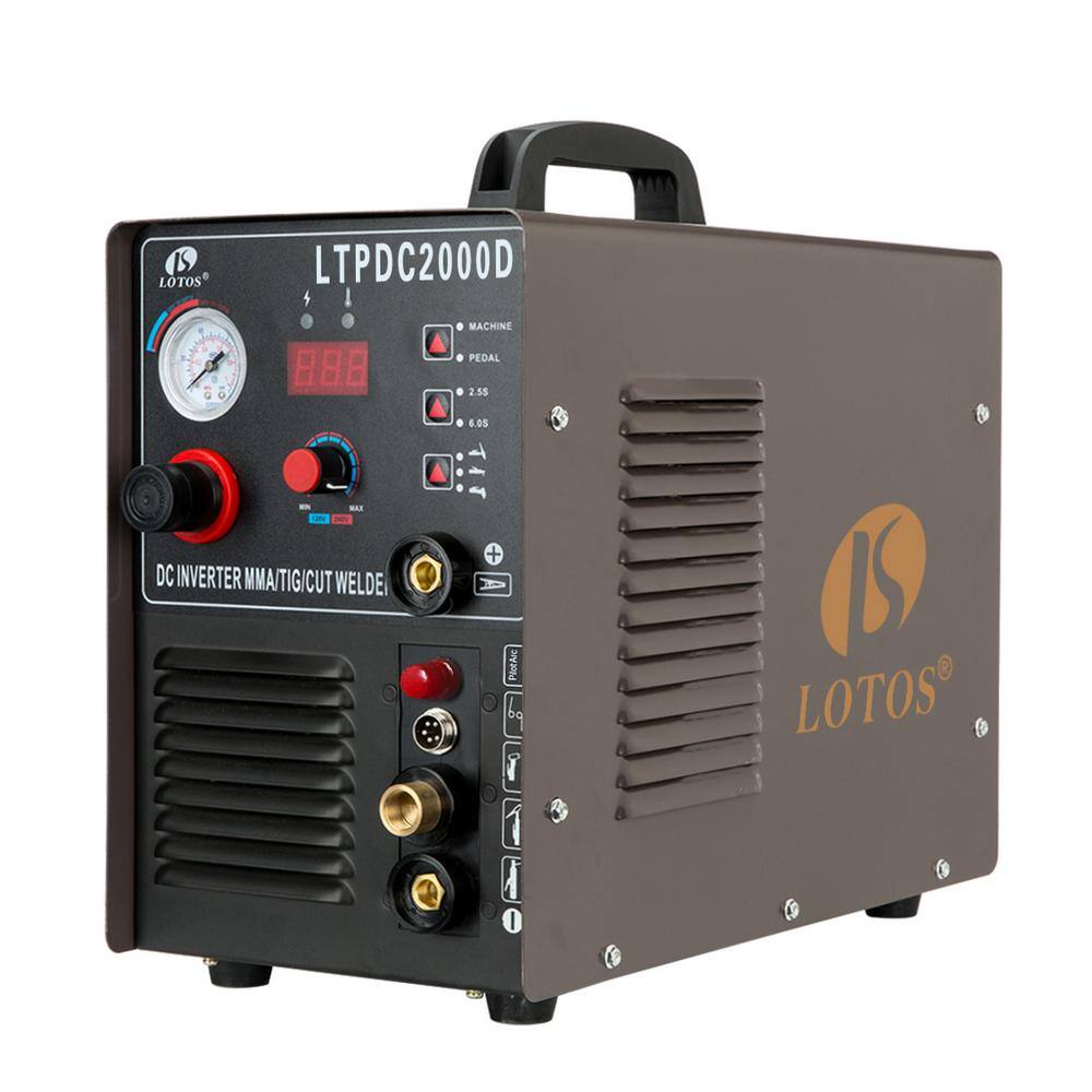 Lotos 50 Amp Non-Touch Pilot Arc Plasma Cutter 200 Amp TIGStick Welder 3-in-1 Combo Welding Machine Dual Voltage 110V220V LTPDC2000D