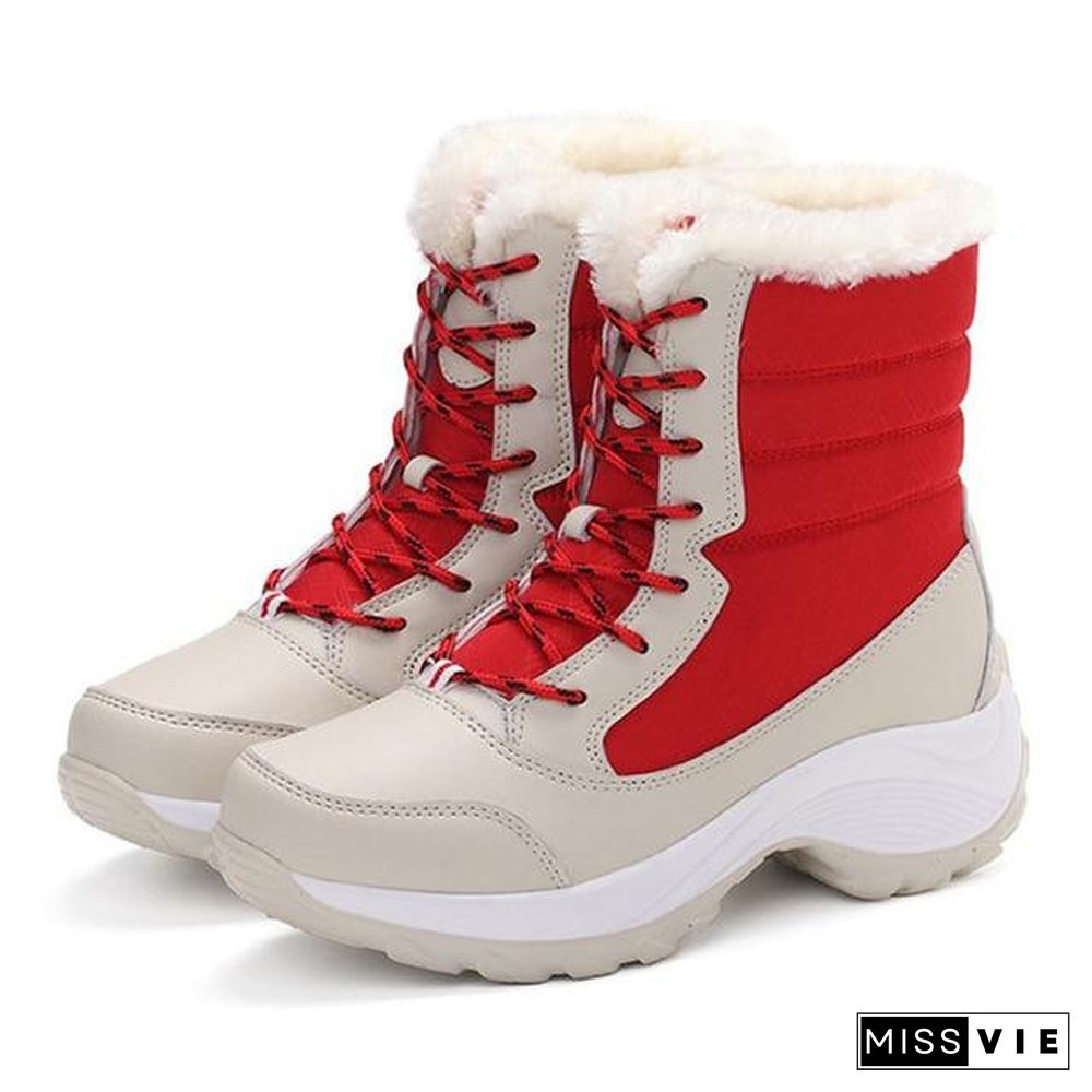 Women Boots Waterproof Winter Snow Boots Platform Warm Ankle Winter Boots With Thick Fur