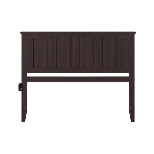 Nantucket Solid Hardwood Cottage Style Panel Headboard with Attachable USB Charger - - 12512762