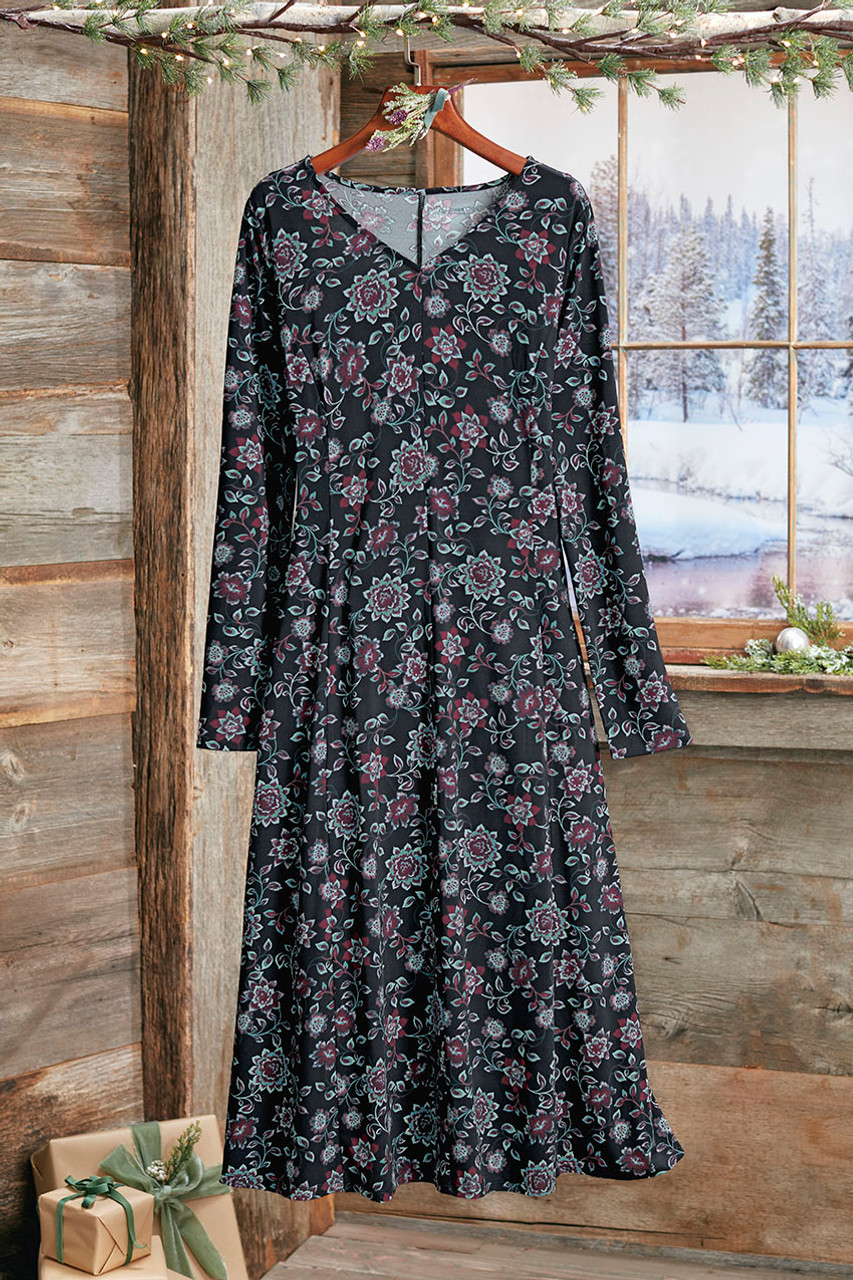 Midnight Bloom Knit Dress