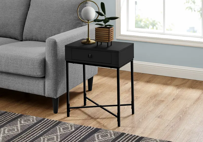 Black Metal Accent Table