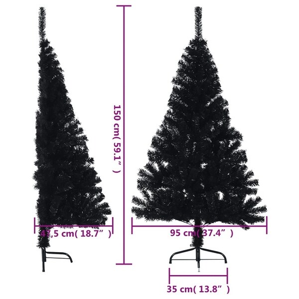 vidaXL Christmas Tree Decoration Artificial HalfCircle Tree with Stand PVC