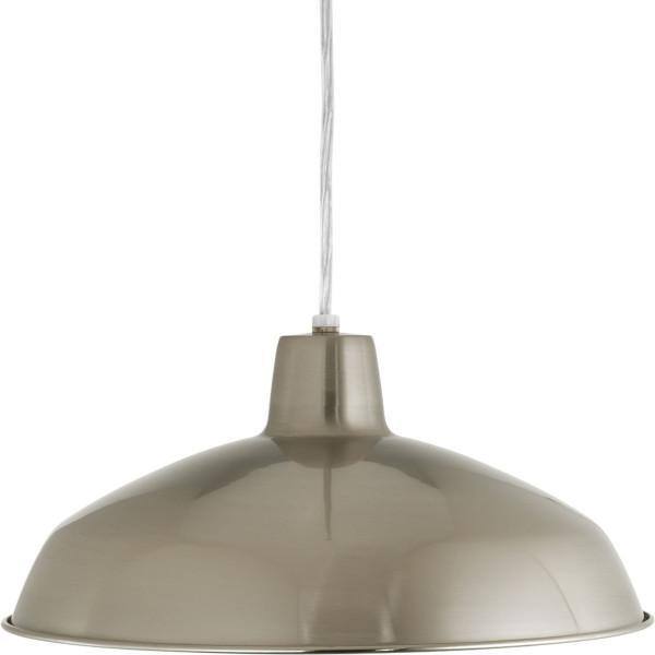 Progress Lighting 1-Light Brushed Nickel LED Pendant with Metal Shade P5094-0930K9