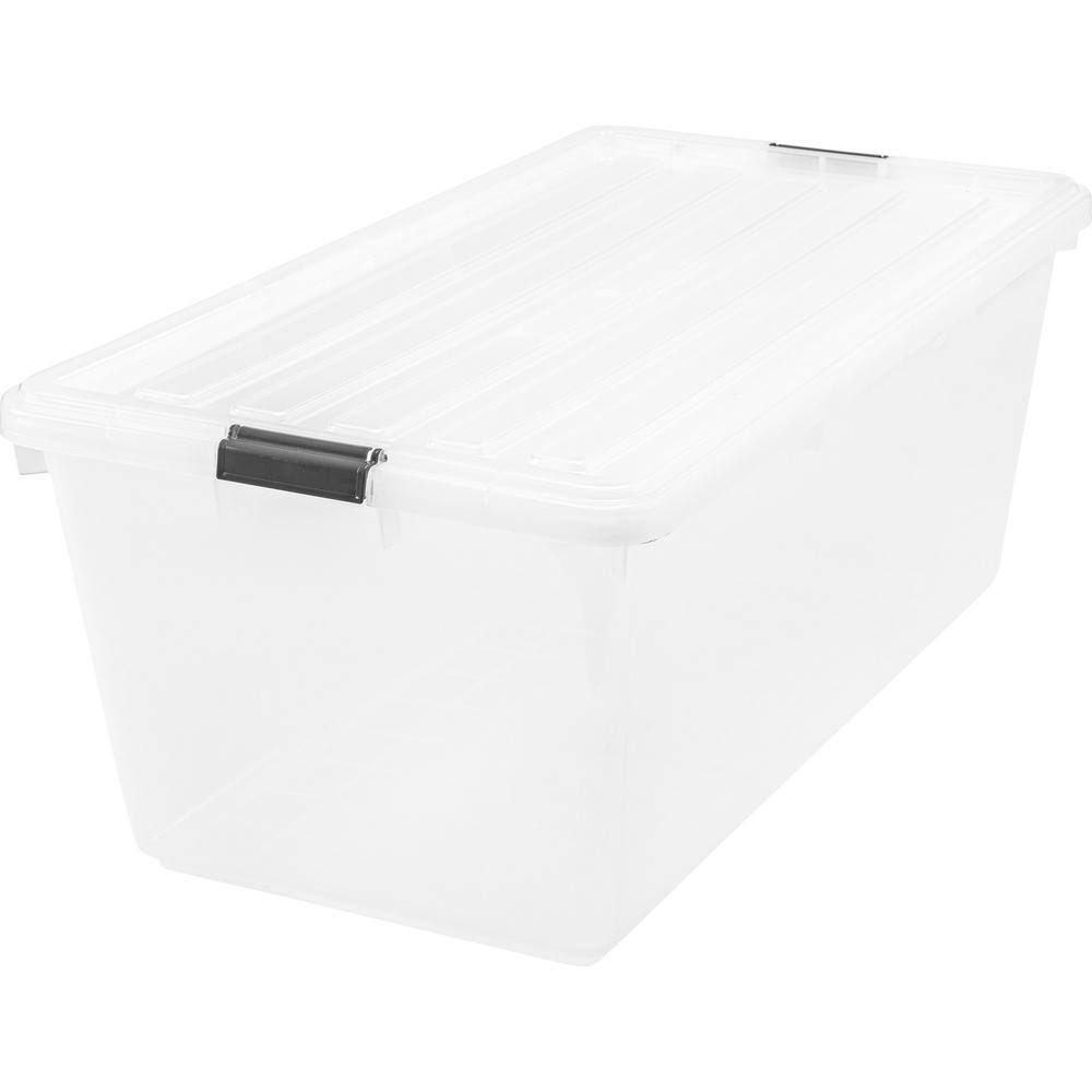 IRIS 91 Qt. Buckle Down Storage Box in Clear 100201