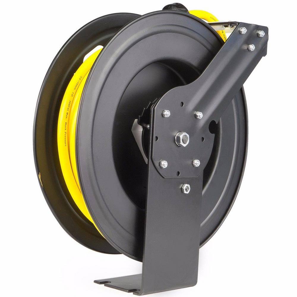 XtremepowerUS 50 ft. x 12 in. Rubber Retractable Air Hose Reel Auto Rewind for Automotive Compressors 43553-H