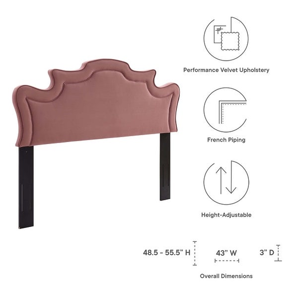 Evangeline Performance Velvet Twin Headboard - - 35485316