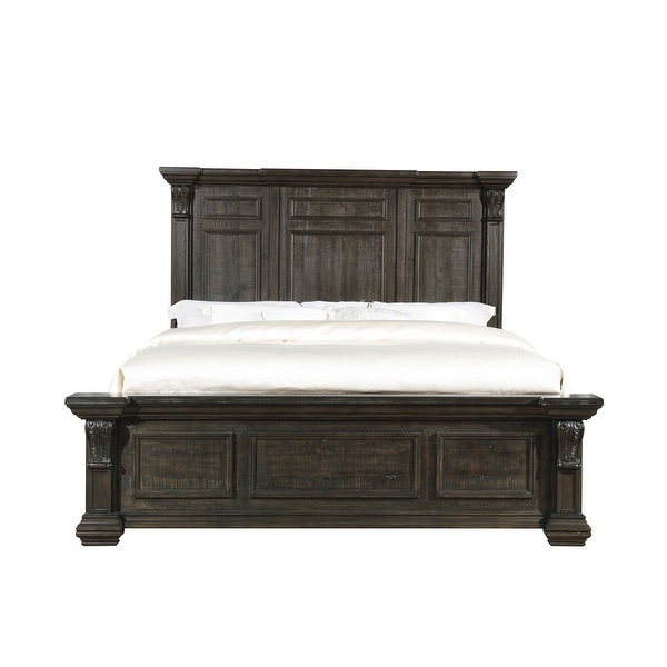 Roundhill Furniture Farson Distressed Dark Walnut Finish 4-piece Bedroom Set - - 33084958