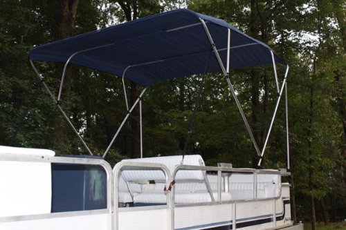 New Navy Blue Vortex 4 Bow Bimini Top 8' Long， 73-84