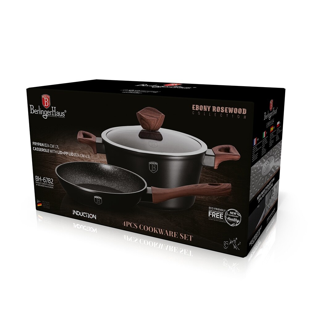 Berlinger Haus 4 Piece Cookware Set  Ebony Rosewood Collection