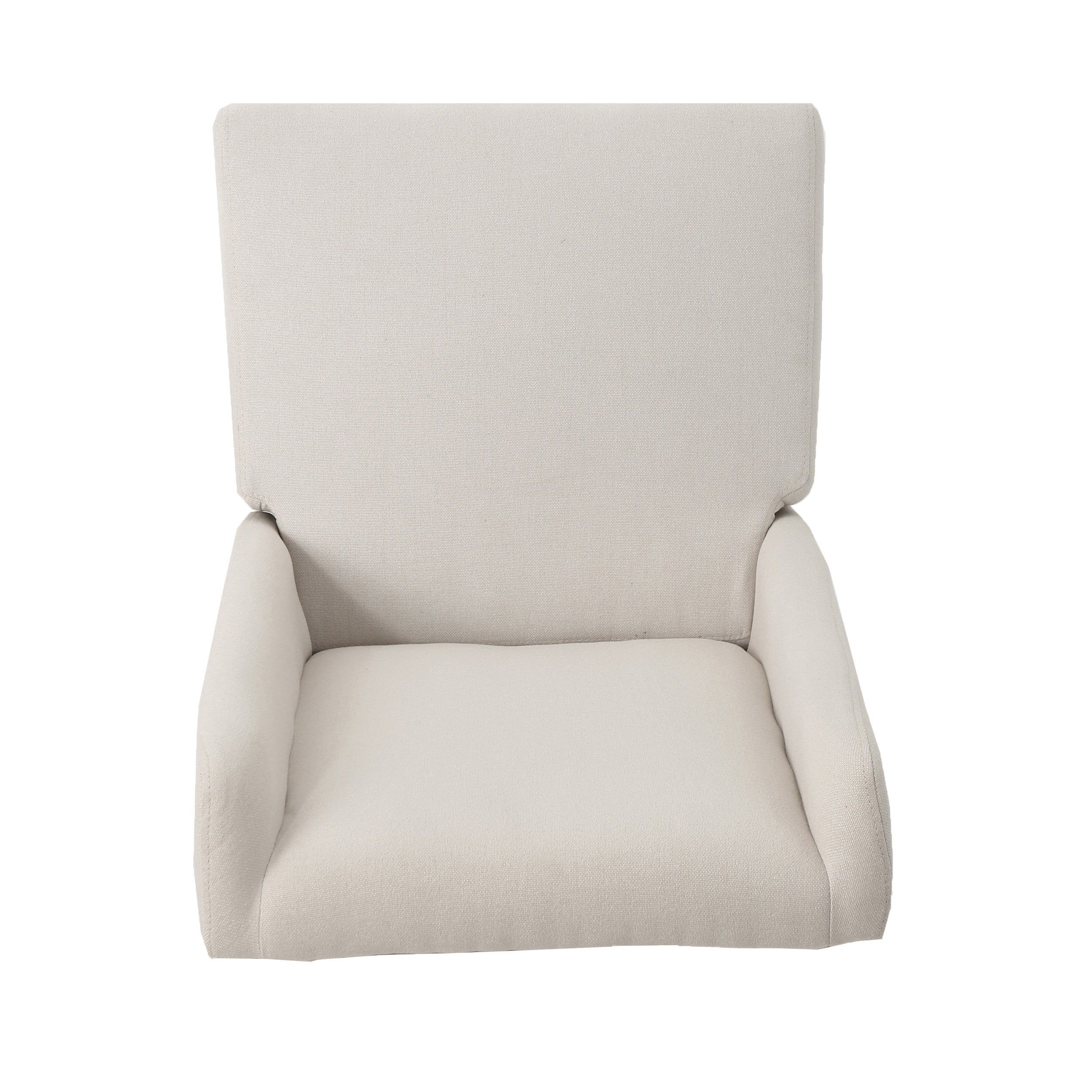 GDF Studio Cline Indoor Contemporary Fabric Wingback Dining Chair (Set of 2)， Ivory and Brown