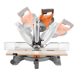 RIDGID 15 Amp 10 in. Corded Dual Miter Saw with LED Cut Line Indicator and Professional Compact Miter Saw Stand R4113-AC9960