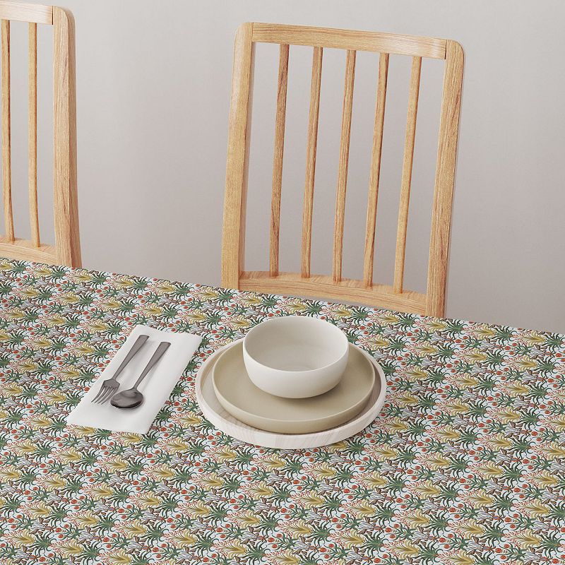 Square Tablecloth， 100% Cotton， 52x52， Floral 109