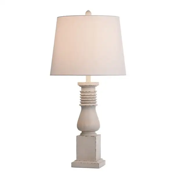 StyleCraft Old White Istress Turned Style Table Lamp